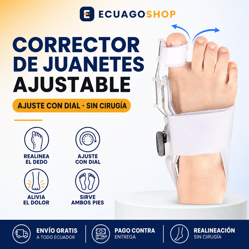 Corrector de Juanetes Ajustable con Dial – Realínea el Dedo sin Cirugía
