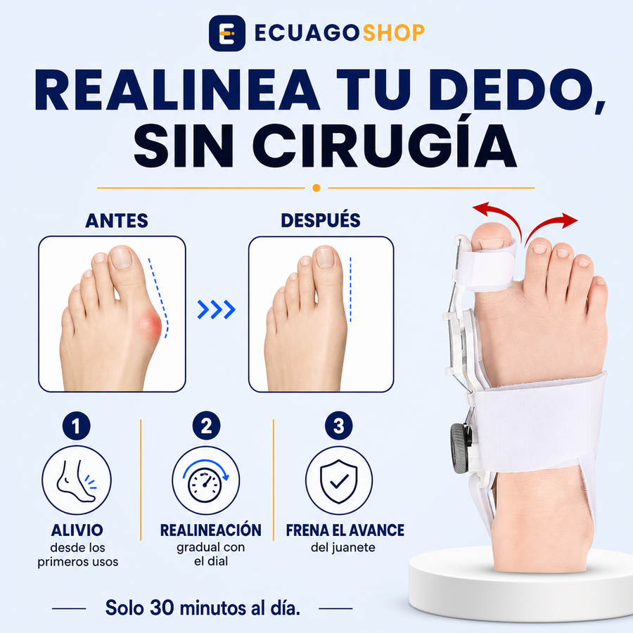 Corrector de Juanetes Ajustable con Dial – Realínea el Dedo sin Cirugía