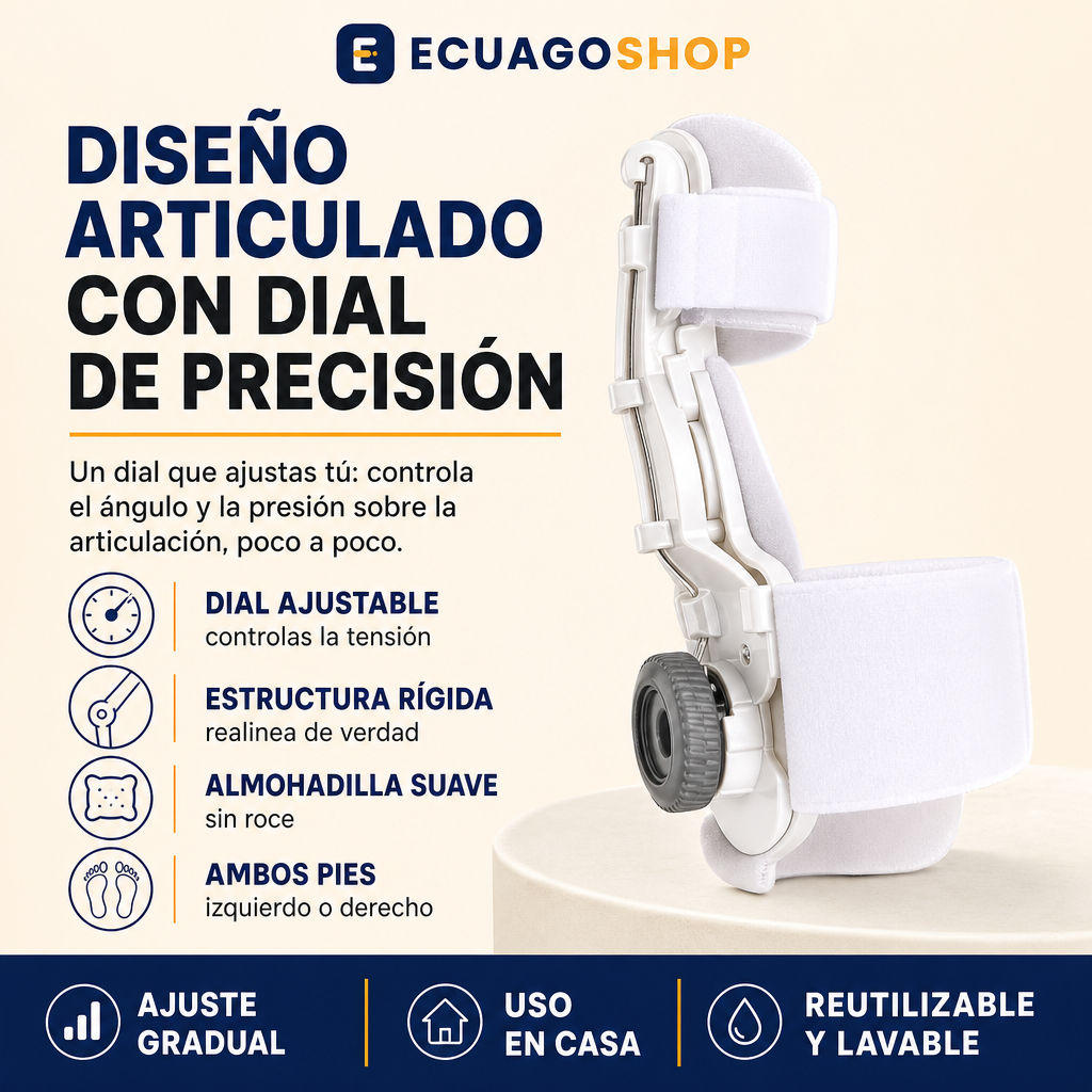 Corrector de Juanetes Ajustable con Dial – Realínea el Dedo sin Cirugía