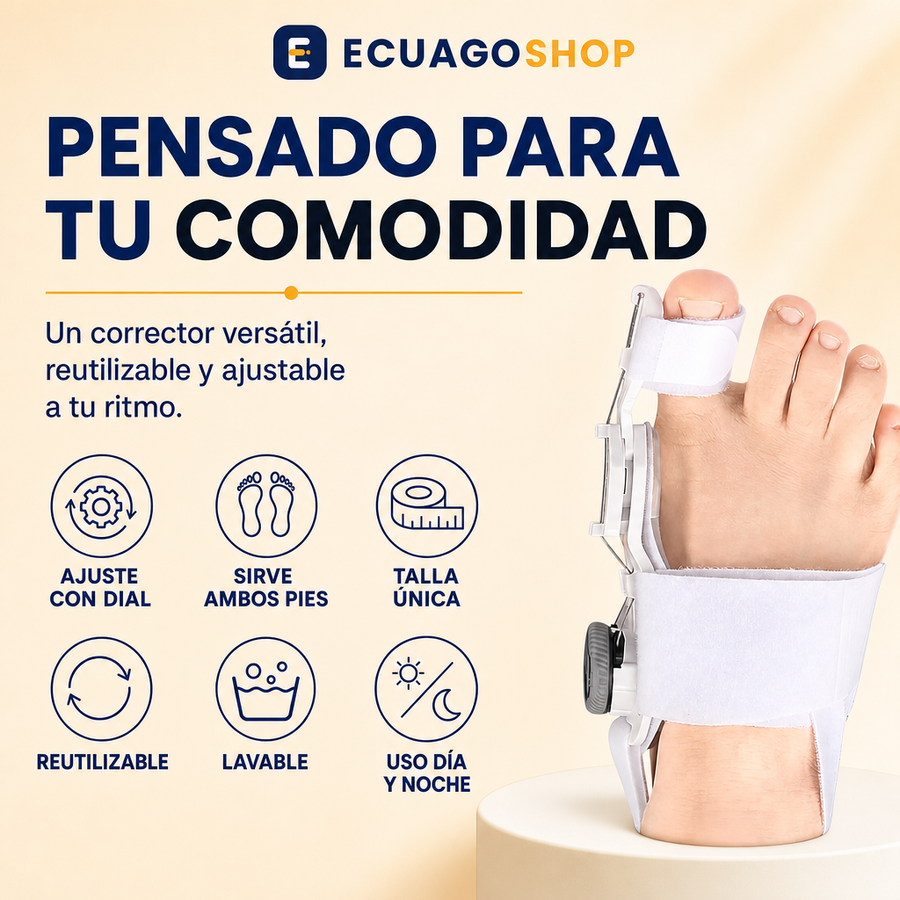 Corrector de Juanetes Ajustable con Dial – Realínea el Dedo sin Cirugía